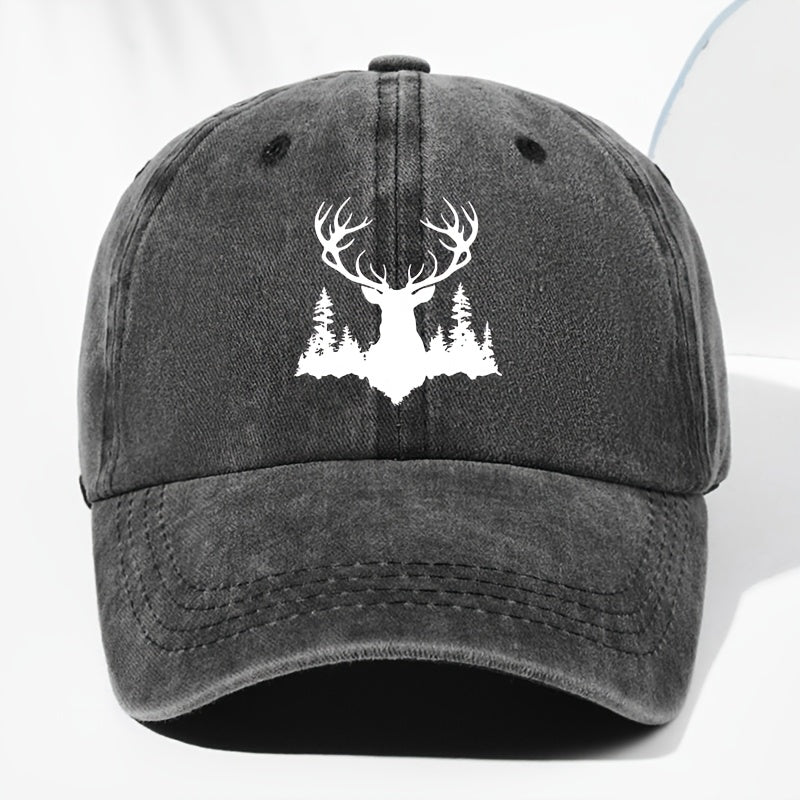 Unisex Animal Print Washed Vintage Baseball Cap, Fashionable Sun Outdoor Hat for Men and Women, Adjustable Trucker Hat Suitable for All Seasons and Daily Wear