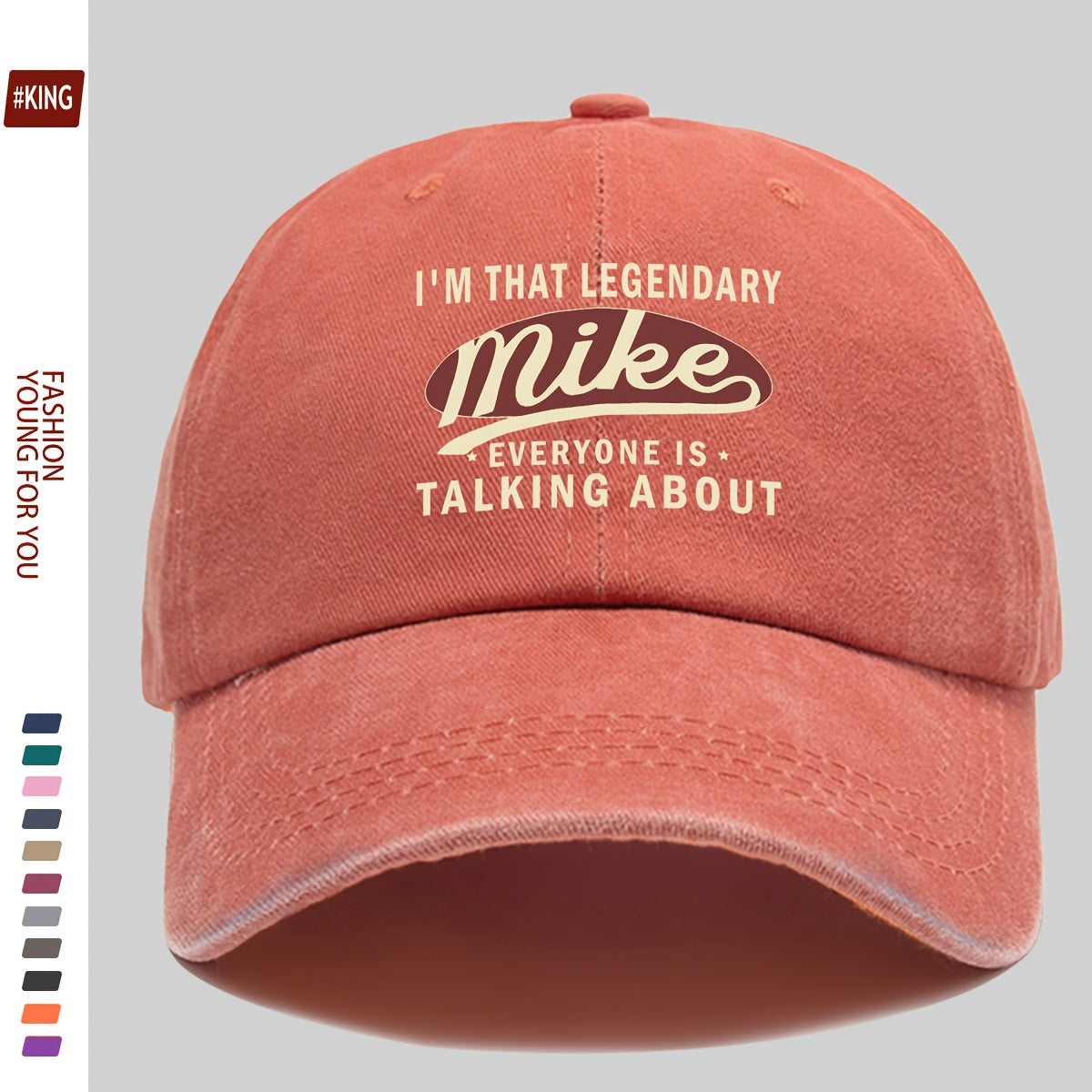 1pc Vintage Trucker Hat with "I'M That Legendary Mike" Print - Adjustable Snapback Baseball Cap, Lightweight And Breathable, Suitable for Outdoor Activities, Fishing, Hiking