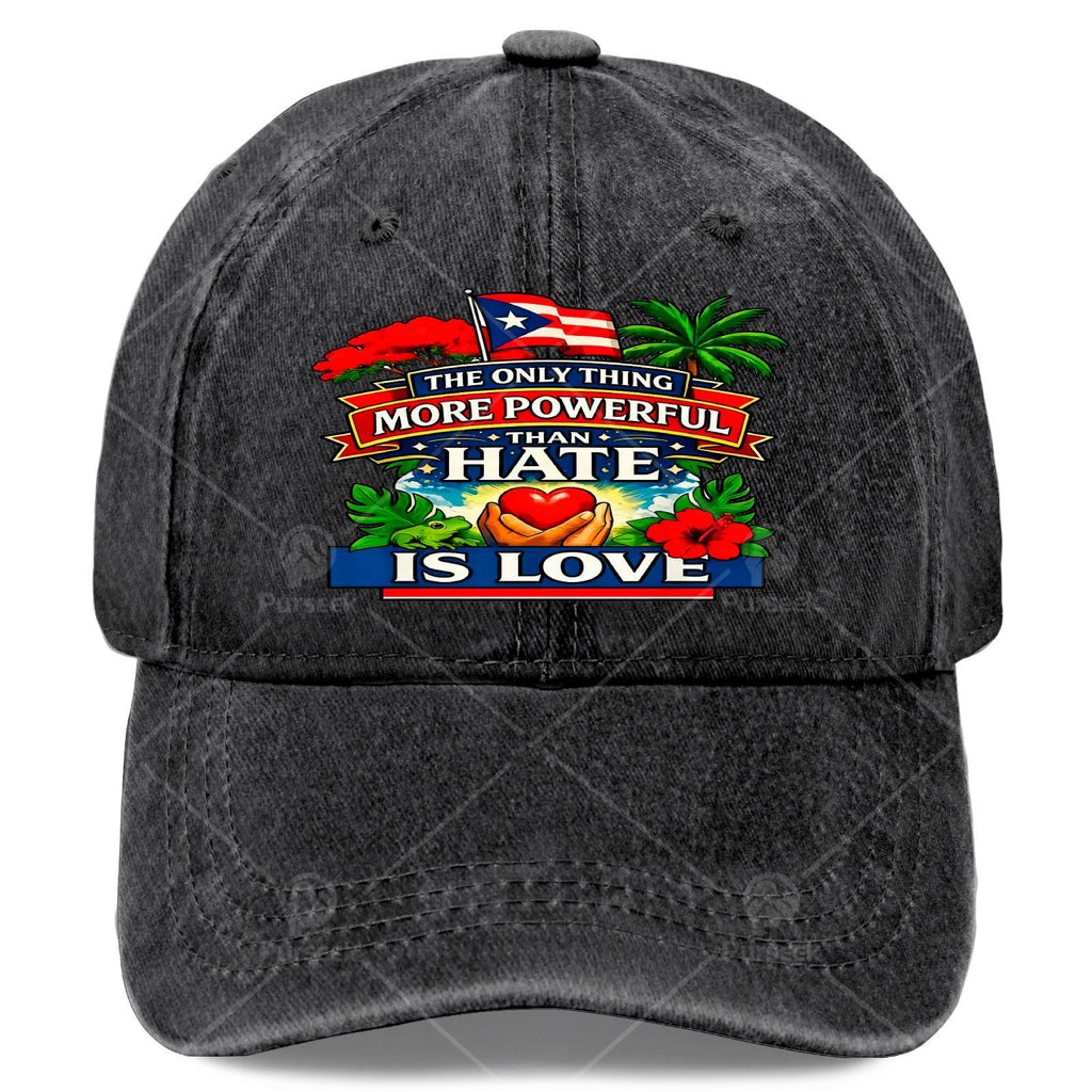 The Only Thing More Powerful Than Hate Is Love Flag Retros Baseball Hat Unisex