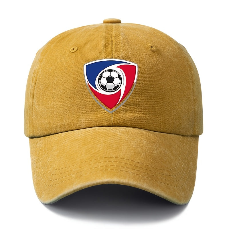 2026 Football Event Baseball Cap, a Unisex Fashionable and Versatile Printed Football Shield Baseball Cap, Classic Vintage Washed Outdoor Lightweight Curved Brim Hat, Trucker Baseball Cap, Suitable for Outdoor Vacations, Travel, Camping, and Other