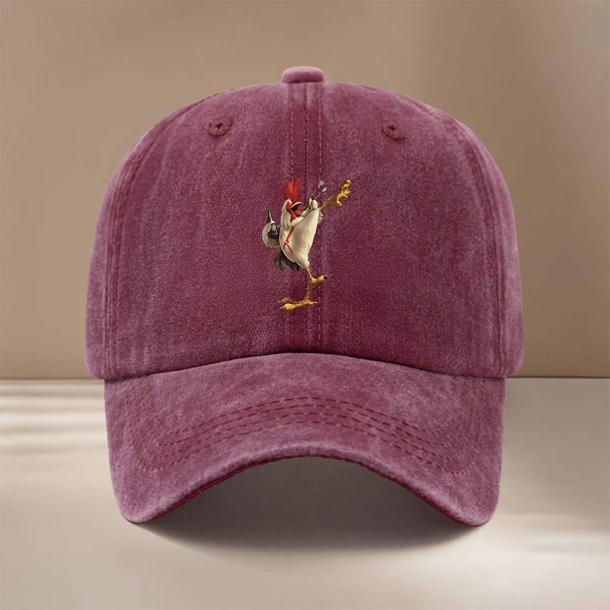 This Is a Stylish And Lightweight Baseball Cap Featuring a Rock Rooster Design, Adjustable in Size, Suitable for Both Men And Women. It'S a Trendy And Comfortable Duckbill Cap Perfect for Outdoor Sports, Gatherings
