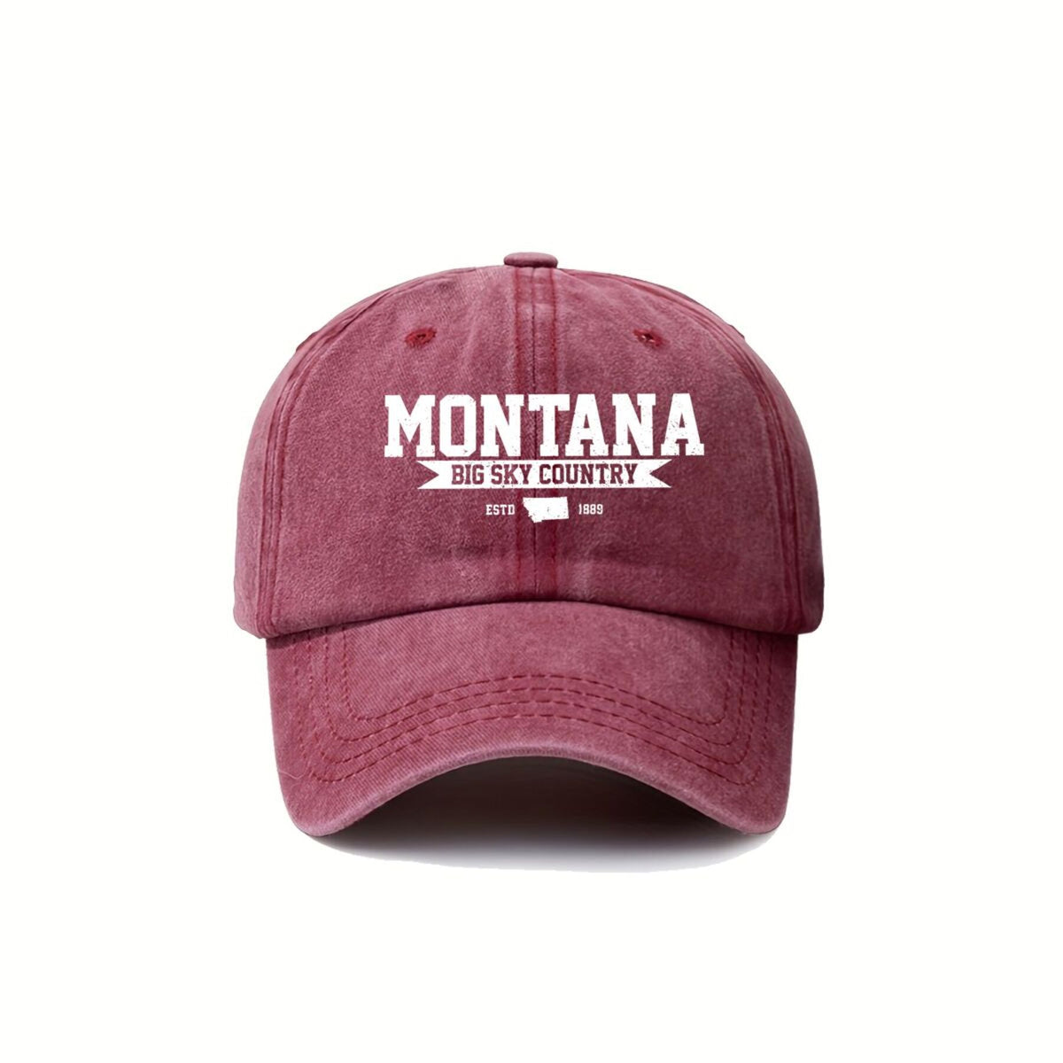 Montana Travel Inspired Big Sky Country Text Design Summer Breathable Universal Trucker Hat Men's Outdoor Fishing Sun Hat Women's Sports Running Printed Baseball Cap Trendy