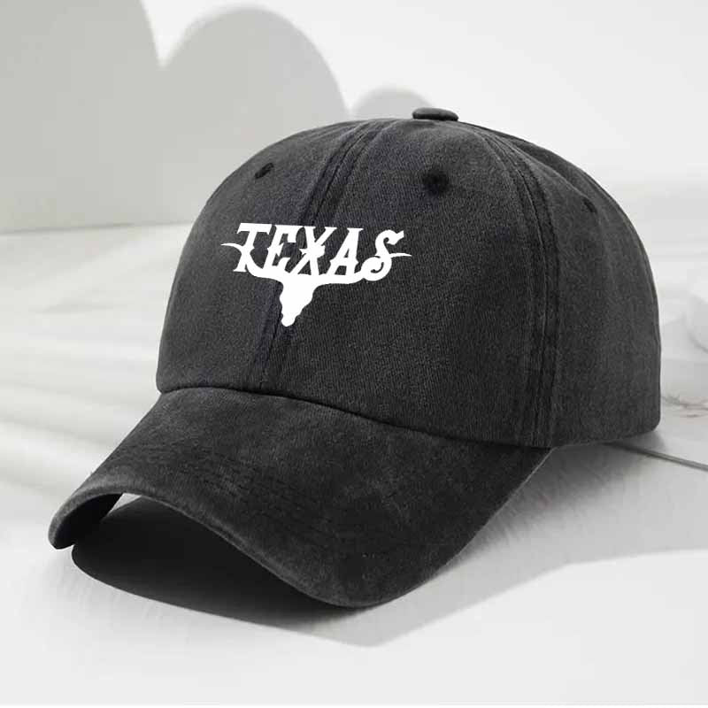 Western-Style Baseball Cap with Bull Head & Texas Lettering - Lightweight Breathable Hat for Men & Women, Green/ - Casual Outdoor, Camping, Travel - Hand Washable Cowboy Hat, Outdoor Headwear, Stylish Headwear, Durable Headwear, Outdoor Enthusiasts