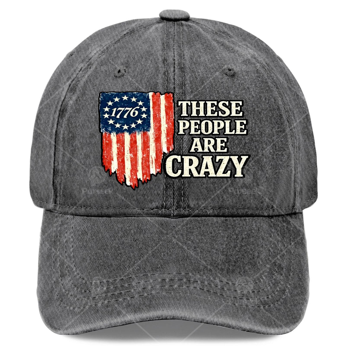 Funny "These People Are Crazy" Baseball Cap, Unisex, Cool Washed Vintage Baseball Cap