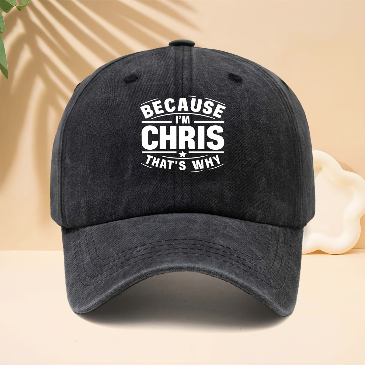 Men' & Women' "BECAUSE I'M CHRIS" Graphic Trucker Hat - Adjustable Snapback Cap with Print, Soft Top Design, Curved Brim Suitable for Casual Wear, Hip-Hop Style, Parties, Durable for All- Outdoor and Everyday Use