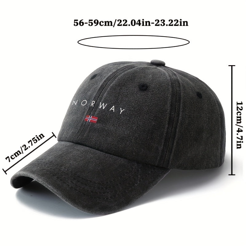 MAKEFGE Unisex Norway Flag Trucker Hat - Norwegian National Colors (White, Red, Blue) with Norway Map Outline & Flag Emblem, Lightweight Washed Cap for Men & Women, Outdoor, Travel, Camping, Casual Wear, Parties - Durable Norwegian Pride