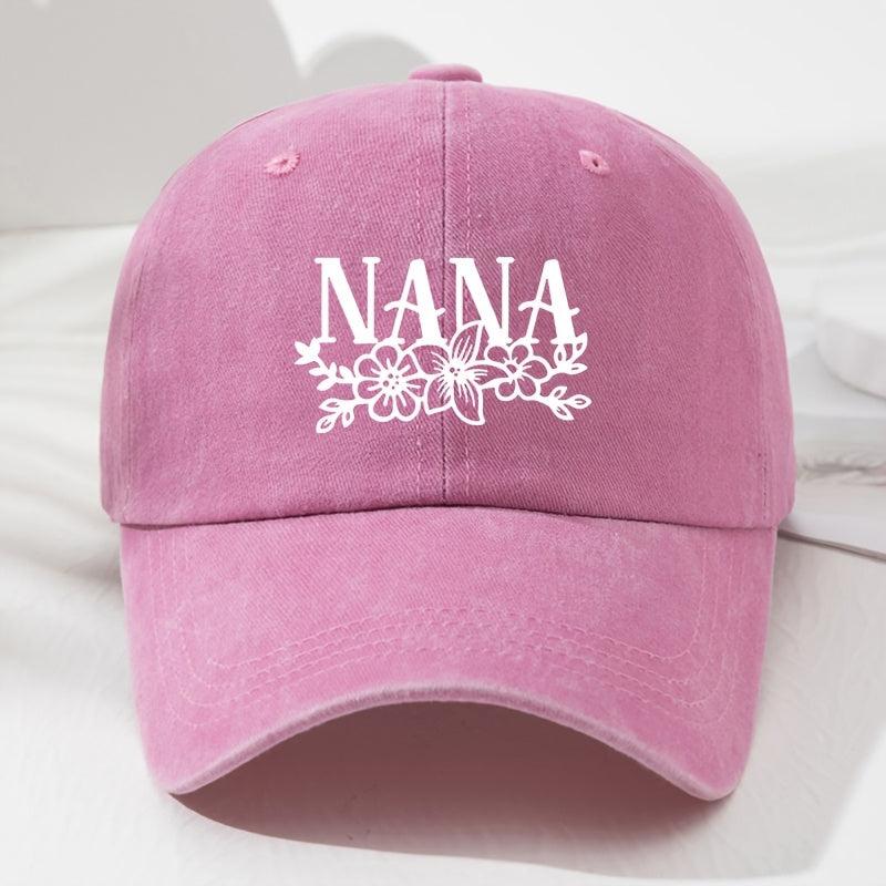 Unisex Trendy NANA Embroidered Baseball Cap Retro Versatile Casual Hat Breathable Comfortable Adjustable Sun Hat Outdoor Sports Fishing Hat Lightweight Easy to Wash