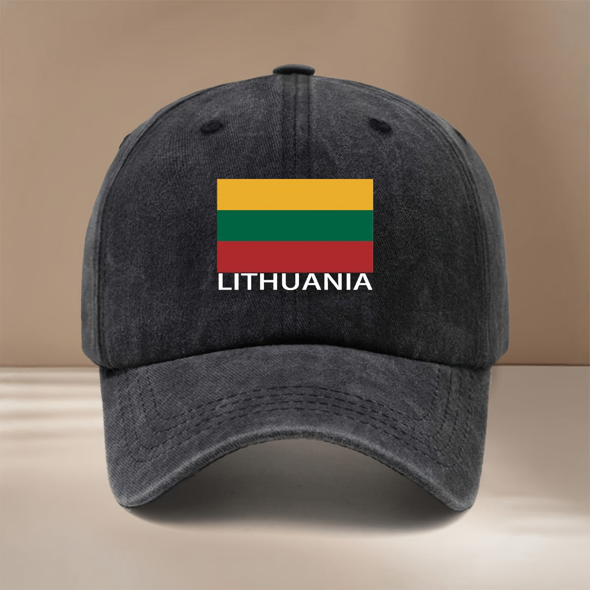 LITHUANIA Letter Flag Printed Pattern Baseball Cap Easy Comfortable Hip-Hop Hat All-Season Versatile Textured Brim Cap Lightweight Individual Duckbill Cap Unisex 6-Panel Cap Sports Event Support Matching Casual Hat Adjustable Size Style Trendy Fashi
