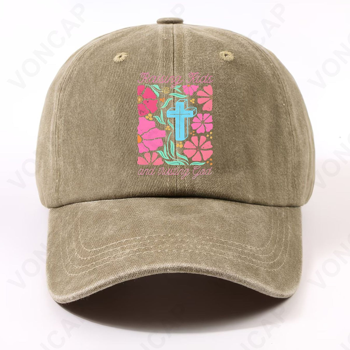 God Faith And Trust in God Vintage Pattern Washed Distressed Hat, Unisex, Front Print, Trendy Wear, Comfortable for Home, Commuting, Campus, Sports, Parties, And Holidays, Ideal Gift Choice