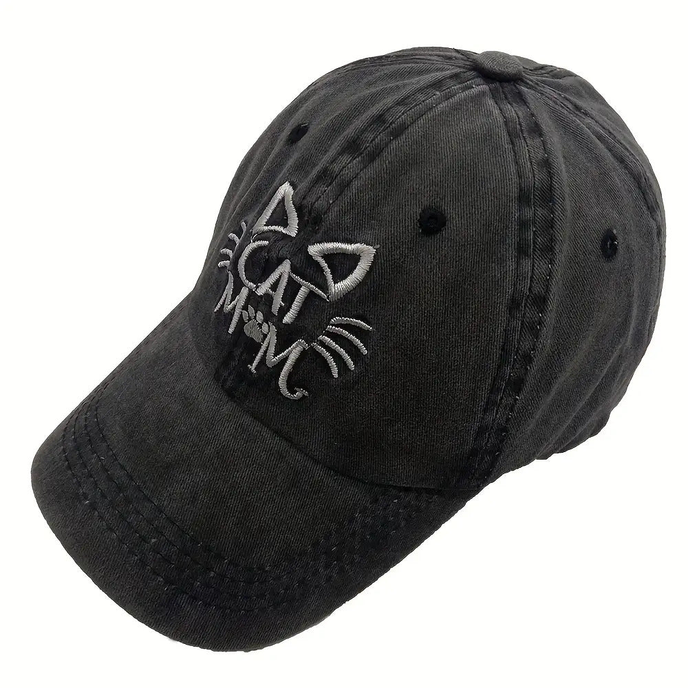 Cat Mom Hat, Cotton Adjustable Mom Baseball Cap