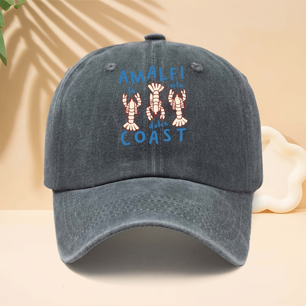 Men' & Women' Amalfi Coast Baseball Cap with La Vita Italian Design - Adjustable Duckbill Trucker Hat, Soft Top Suitable for Travel, Casual Outfits, Parties, Vacations - Unisex for All- Wear, Iconic Amalfi Coast Print
