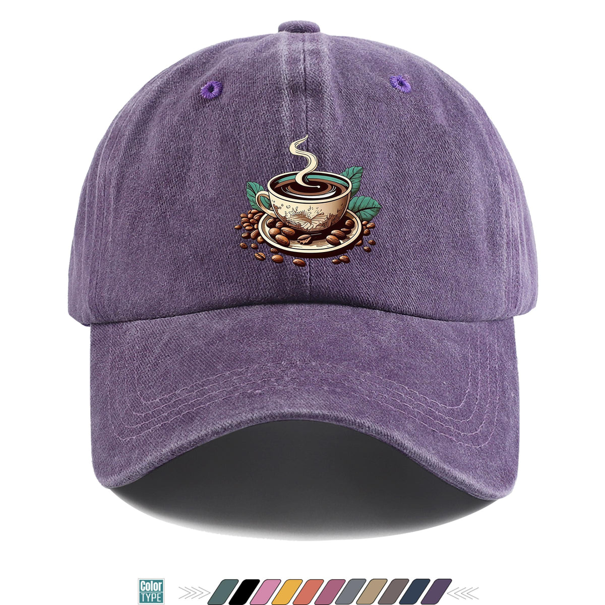 1pc 1pcs Vintage American Trucker Hat - Adjustable Soft Top Dad Cap with Coffee Print, Breathable Suitable for Outdoor Sports, Cycling,, Fishing, for Men & Women, Unisex for Youth, Skateboarding, Parties, Festivals, Gift