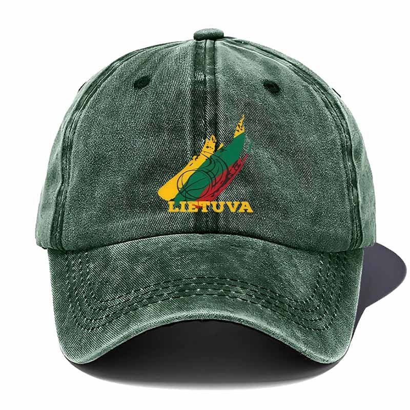 Unisex Washable Baseball Cap with LIETUVA Lettering & Flame Football Design - Machine-Washable Adjustable Cap Suitable for Sports, Casual Wear, Football Fans,  Lithuanian Pride Design, Pull String Closure for Lifestyles