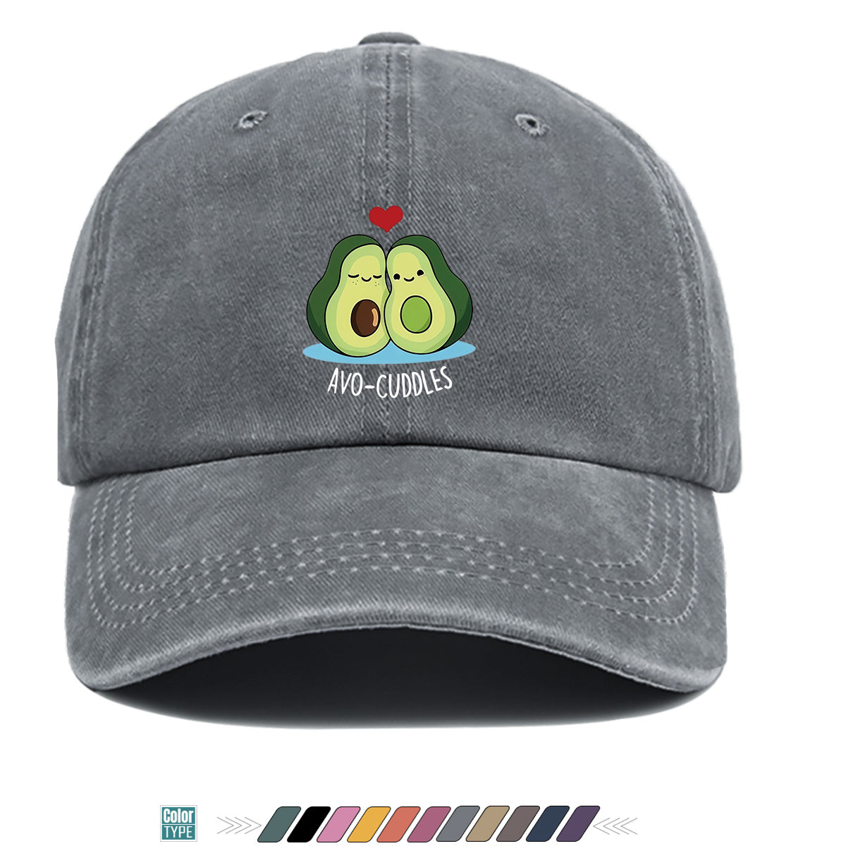 1pc Avocado Couple Print Baseball Cap Cute Cartoon Design Sun Hat Fashion Fresh Unisex Adjustable Size Duckbill Cap Suitable for Outdoor Picnic, Shopping, Dating, Travel