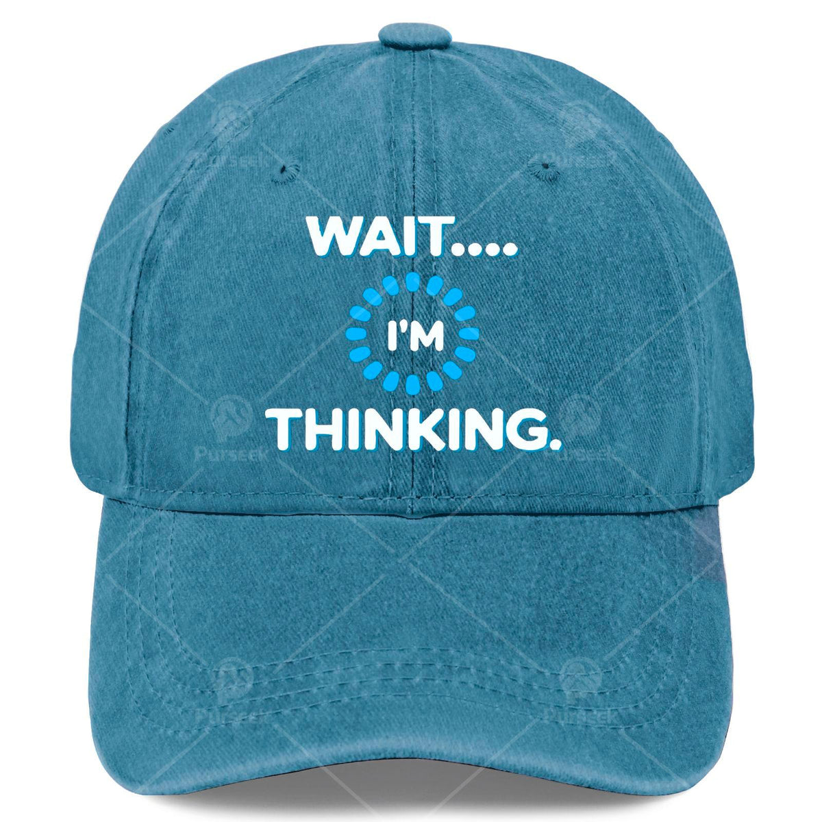 WAIT IM THINKING Baseball Cap Unisex Washed Vintage Soft Top Cap