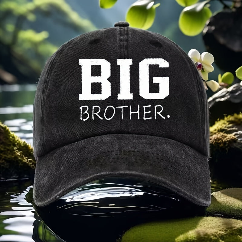 BIG BROTHER 棒球帽 - 深红色帽子带醒目白色字母，可调节绑带，轻便透气防晒 - 男女通用运动帽，适合日常、运动、礼物（可机洗）- 生日、母亲节、亡灵节理想选择 - BIG BROTHER 字样设计