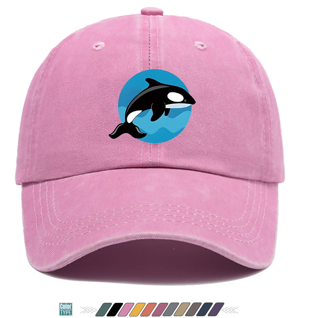 1pc Orca Leaping Over Waves Themed Printed Baseball Cap, Comfortable and Breathable Sun Hat, Stylish, , and Beautiful, Unisex Adjustable Baseball Cap, Casual Street Fashion Hat, Beach Vacation Sun Hat, Suitable for Outdoor Outings, Beach Parties