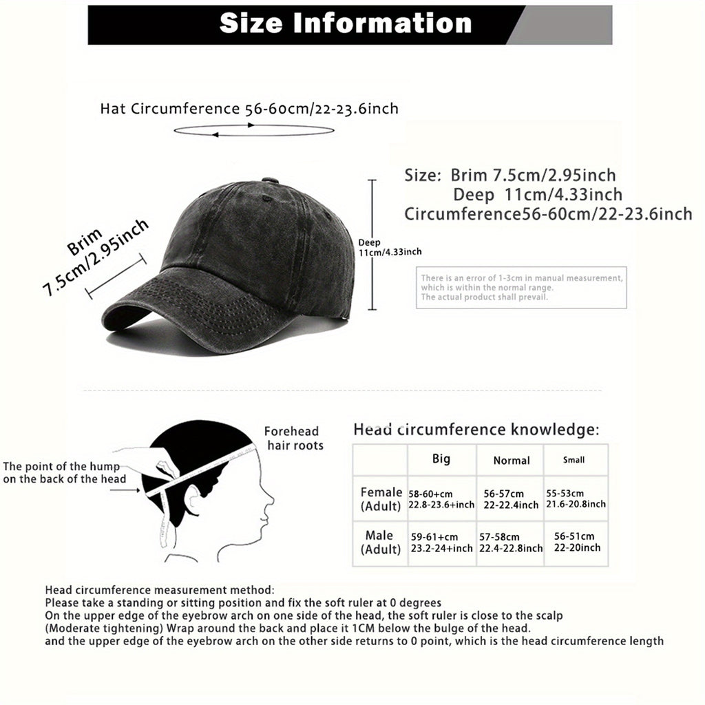 A Versatile and Novel Washed Baseball Cap with Gothic Font Pattern, Unisex and Adjustable