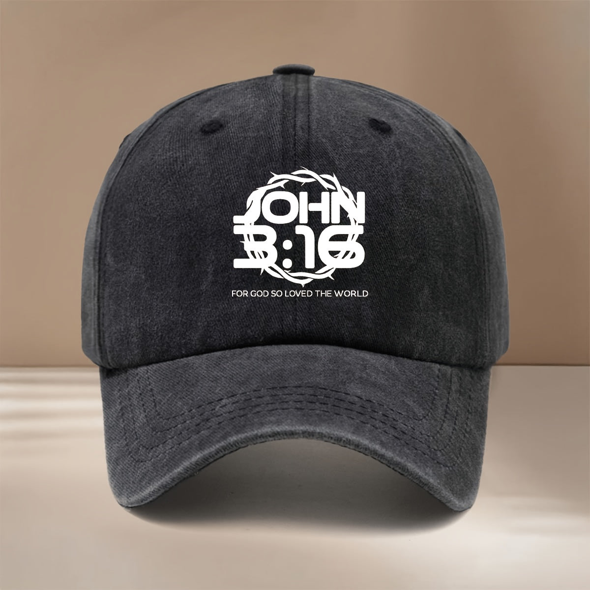 A Baseball Cap Featuring The Text JOHN 3:16, Designed in a Easy And Lightweight Style Suitable for Both Men And Women. This Hip-Hop Duckbill Cap Is Perfect for Vacations, Gatherings, And Camping