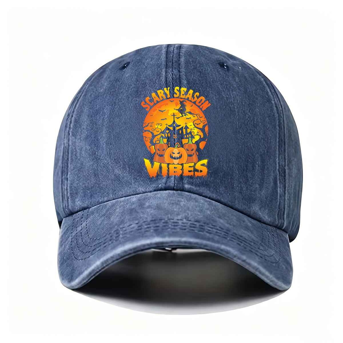 Halloween Pumpkin Washable Cap, Unisex Vintage Adjustable Fashion Baseball Cap, Cool Street Casual Hat