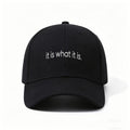 A Neutral Style "Let It Be" Baseball Cap, Adjustable Flat-brim Cap with a Simple and Calm Quote, Is an Excellent Gift for Those Who Appreciate a Leisurely, No-nonsense Atmosphere. It's a Casual and Easy-to-understand Statement Cap, Perfect for Lazy D
