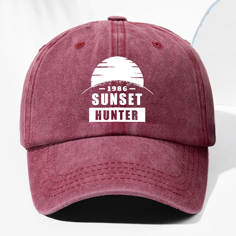 Unisex Sunset SUN SET Printed Washed Vintage Baseball Cap Fashion Men Women Sun Hat Outdoor Cap Adjustable Size Trucker Hat Suitable for All Seasons Daily Wear