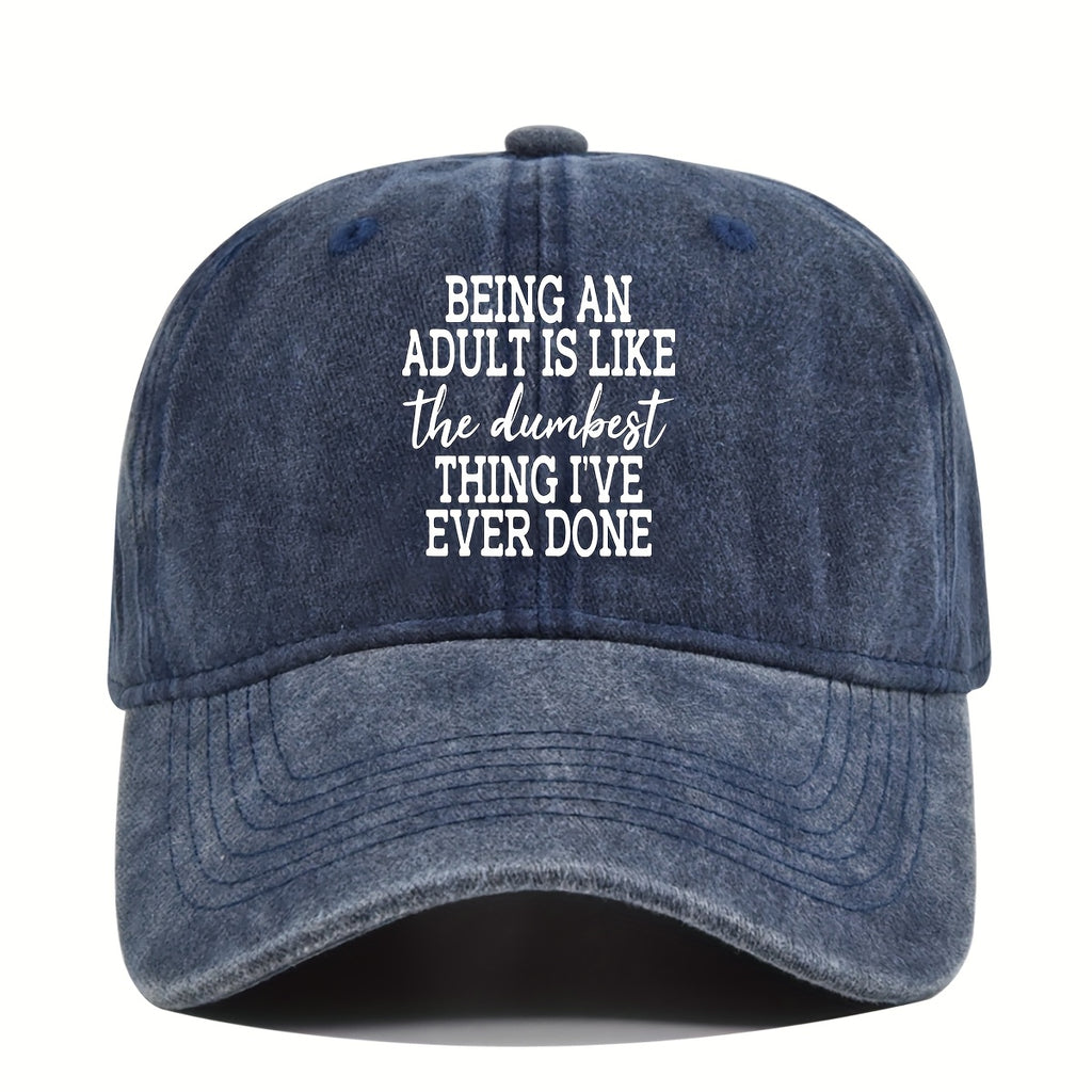 Lightweight Solid Color Baseball Cap, Printed And Distressed, Adjustable Sun Hat Suitable for Both Men And Women