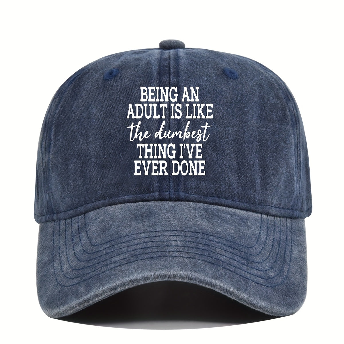 Lightweight Solid Color Baseball Cap, Printed And Distressed, Adjustable Sun Hat Suitable for Both Men And Women