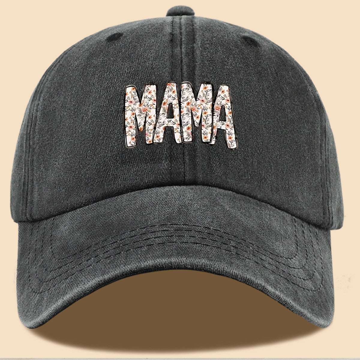 1pc 1pcs "Mom" Floral & Letter Print Baseball Cap Suitable for for Men & Women, Adjustable Duckbill Hat with Mom-Themed, Breathable Unisex Cap for Outdoor, Travel, Gifts for Mom, Birthdays, Casual Wear - Fashionable Duckbill Cap