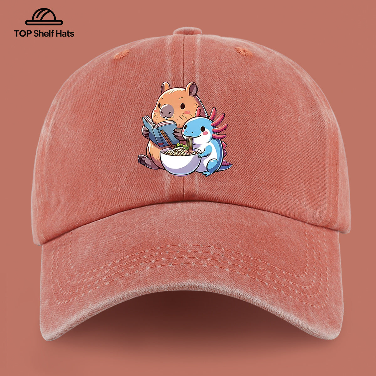1pc Cap Compatible for Women & Men - Capybara & Salamander Print Adjustable Snapback, Lightweight Breathable Unisex Outdoor Hat with Capybara & Salamander, Valentine'S Gift, Casual Wear For, Beach, Daily Use (Ideal for For)