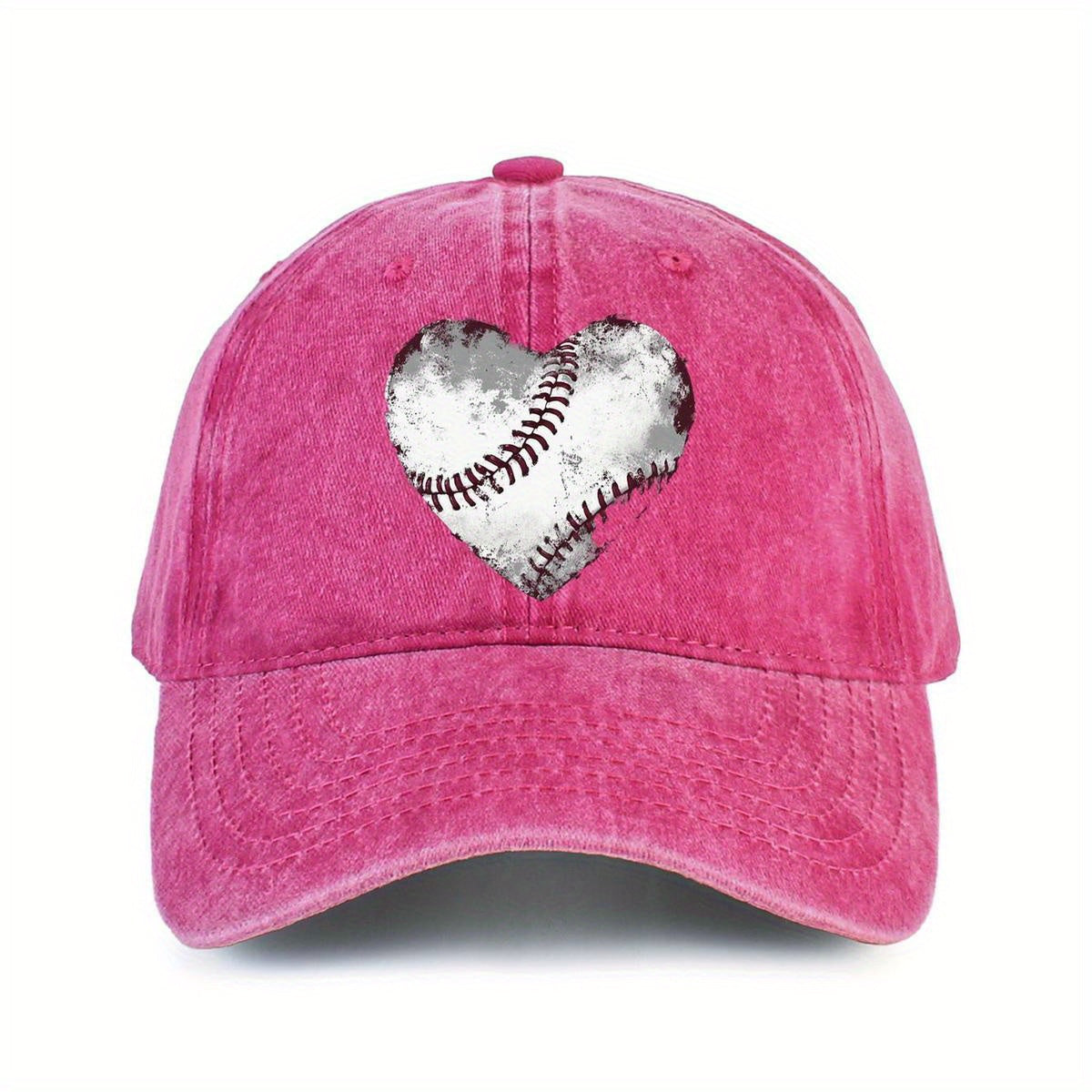 Unisex 100% Printed Baseball Cap, Featuring Heart and Valentine's Day Motifs, Suitable for Everyday Casual Wear