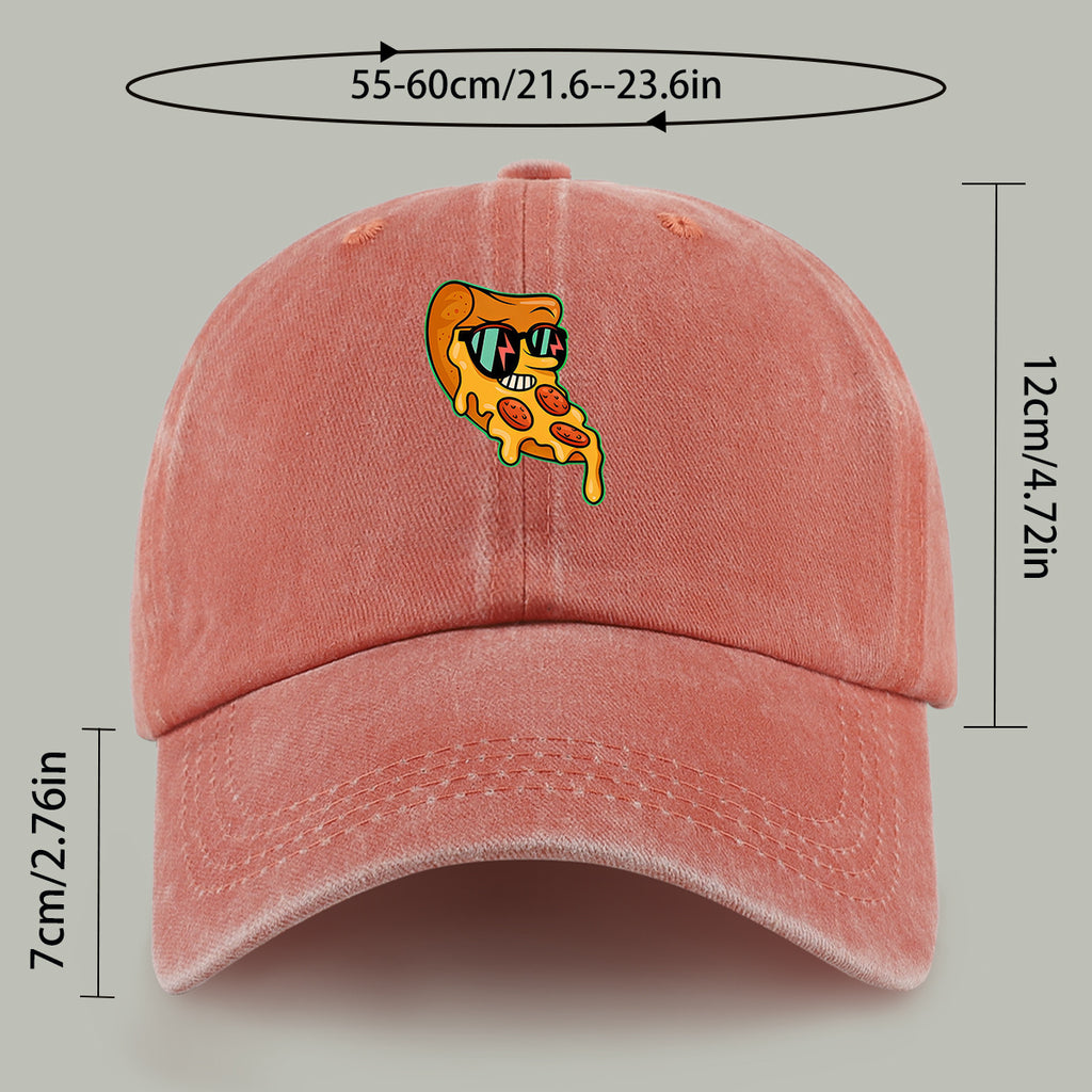 1pc Funny Pizza Slice Print Baseball Cap - Adjustable Vintage PAPA Trucker Dad Hat Suitable for &, Lightweight Breathable for Outdoor, Beach, Skateboarding, Casual Wear - Pizza-Themed, Parties, Daily Fashion Accessory