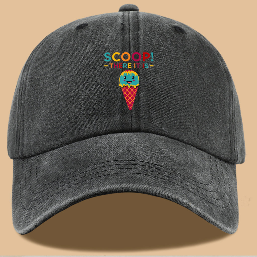1pc 1pcs Fun Ice Cream Print Baseball Cap with Scoop! There It Is! - Adjustable Unisex Breathable Sun Hat Suitable for &, Summer Outdoor Parties, Picnic, Travel, Casual Wear - Cute, Amusement Parks