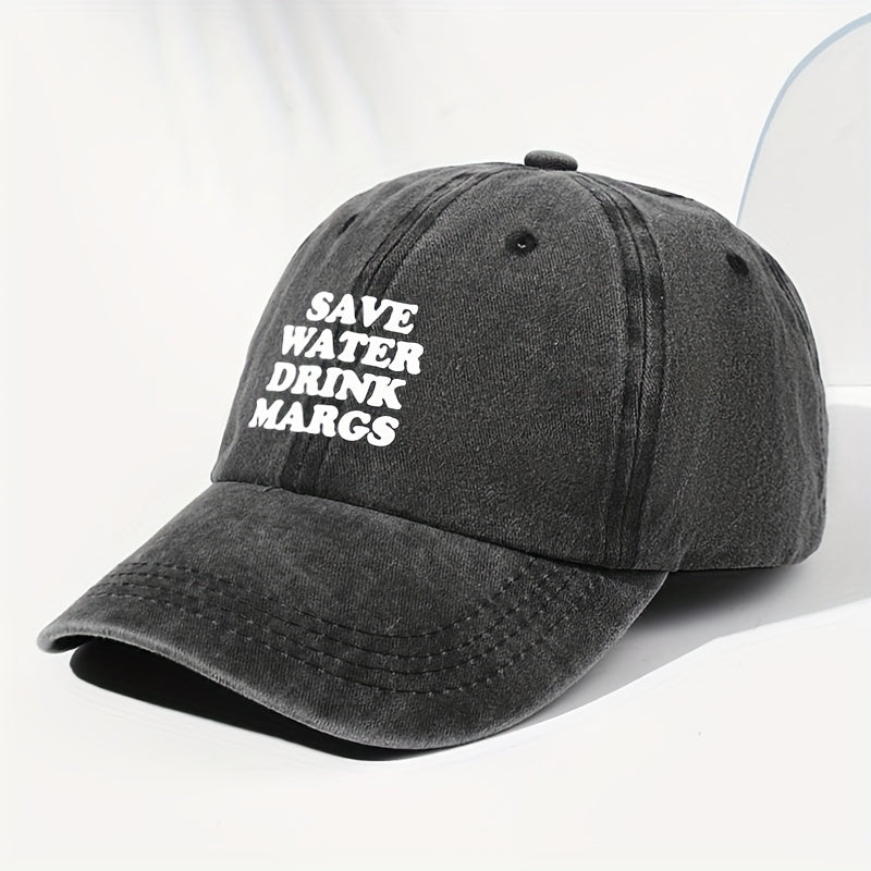 Men' & Women' Vintage Washed Baseball Cap with Slogan Lettering - Adjustable Trucker Hat Suitable for All Seasons, Outdoor, Casual Wear, Retro Washed Style, Unisex for Daily Use,, and Driving Cap