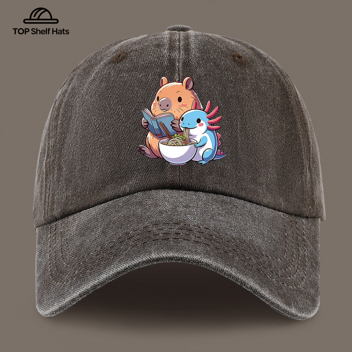 1pc Cap Compatible for Women & Men - Capybara & Salamander Print Adjustable Snapback, Lightweight Breathable Unisex Outdoor Hat with Capybara & Salamander, Valentine'S Gift, Casual Wear For, Beach, Daily Use (Ideal for For)