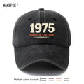 A Unisex, Fashionable and Versatile Printed 1975 LIMITED EDITION Baseball Cap, a Classic Retro Washed Outdoor Lightweight Curved Brim Cap, Suitable for Outdoor Vacations, Travel, Camping, and Other Casual Occasions, a Hip-hop Cap for Holiday Parties,