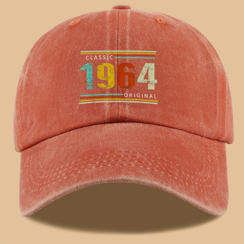 1pc 1964 Original Vintage Print Baseball Cap Suitable for Men & Women, Adjustable Duckbill Hat with Retro, Unisex Outdoor Sun Hat for Sports, Travel, Parties, Camping - Nostalgic, Holidays, Streetwear Fashion