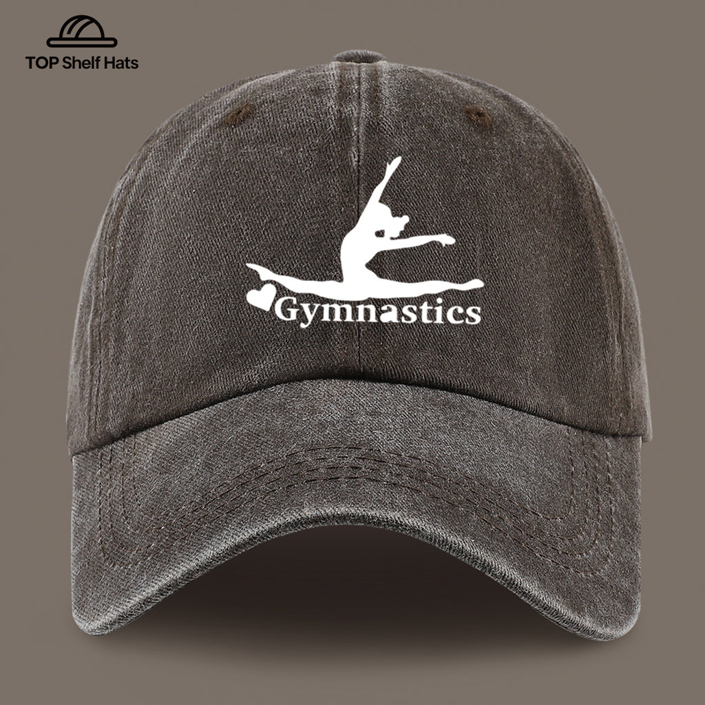 1pc "Gymnastics" Printed Baseball Cap with Gymnastics Pattern Design, Lightweight, Comfortable, and Breathable. Adjustable Size, Perfect Valentine's Day Gift for Partners. Casual Wear Accessory for Men and Women, Ideal for Outdoor Activities. Sun Hat