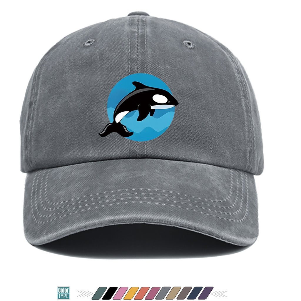 1pc Orca Leaping Over Waves Themed Printed Baseball Cap, Comfortable and Breathable Sun Hat, Stylish, , and Beautiful, Unisex Adjustable Baseball Cap, Casual Street Fashion Hat, Beach Vacation Sun Hat, Suitable for Outdoor Outings, Beach Parties