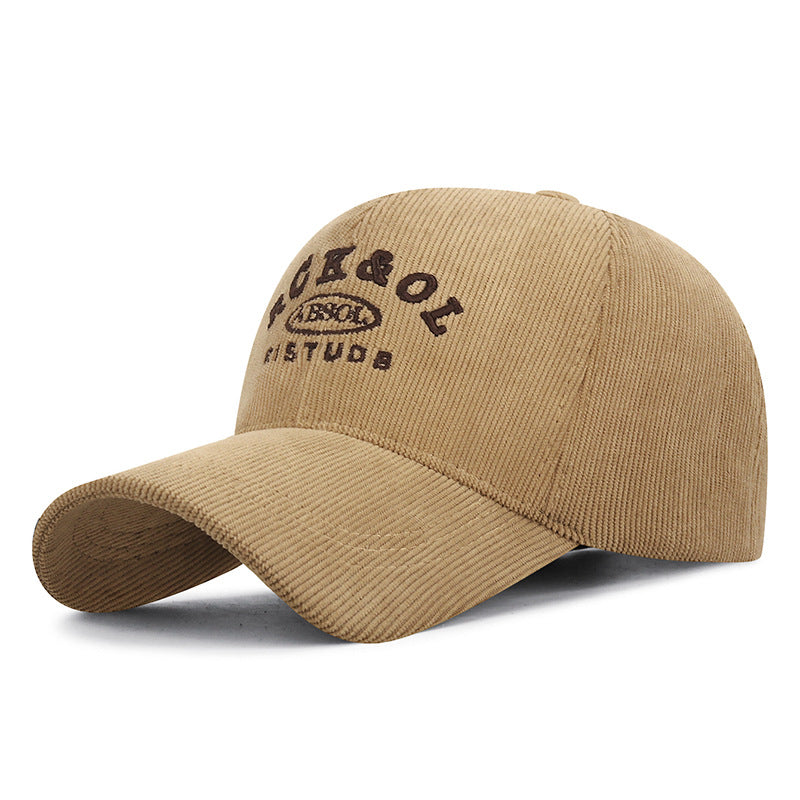 New Corduroy Hats for Autumn And Winter, Thickened And Warm, Suitable for Both Men And Women, Designed to Make The Face Look Smaller