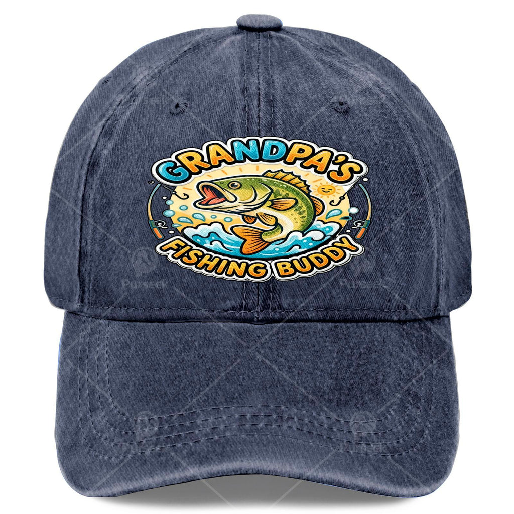 Fun Grandpa Angler Bass Fisherman Youth Boys Universal Baseball Cap