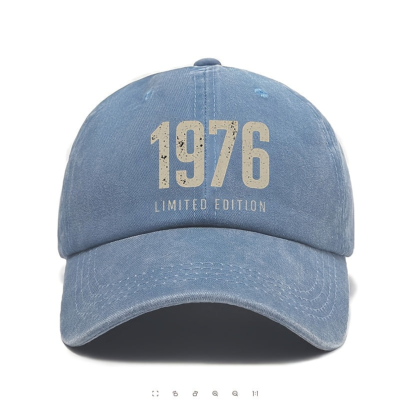 1pc, Adjustable Baseball Cap with "1976 Lid Edition Retro Style", Polyester Fiber Lightweight Printed Craft, Suitable for Outdoor Sports And Camping Enthusiasts, Trendy Couple Hat, Golf Cap, Trucker Cap, Fashionable Baseball Cap, Suitable for Youth