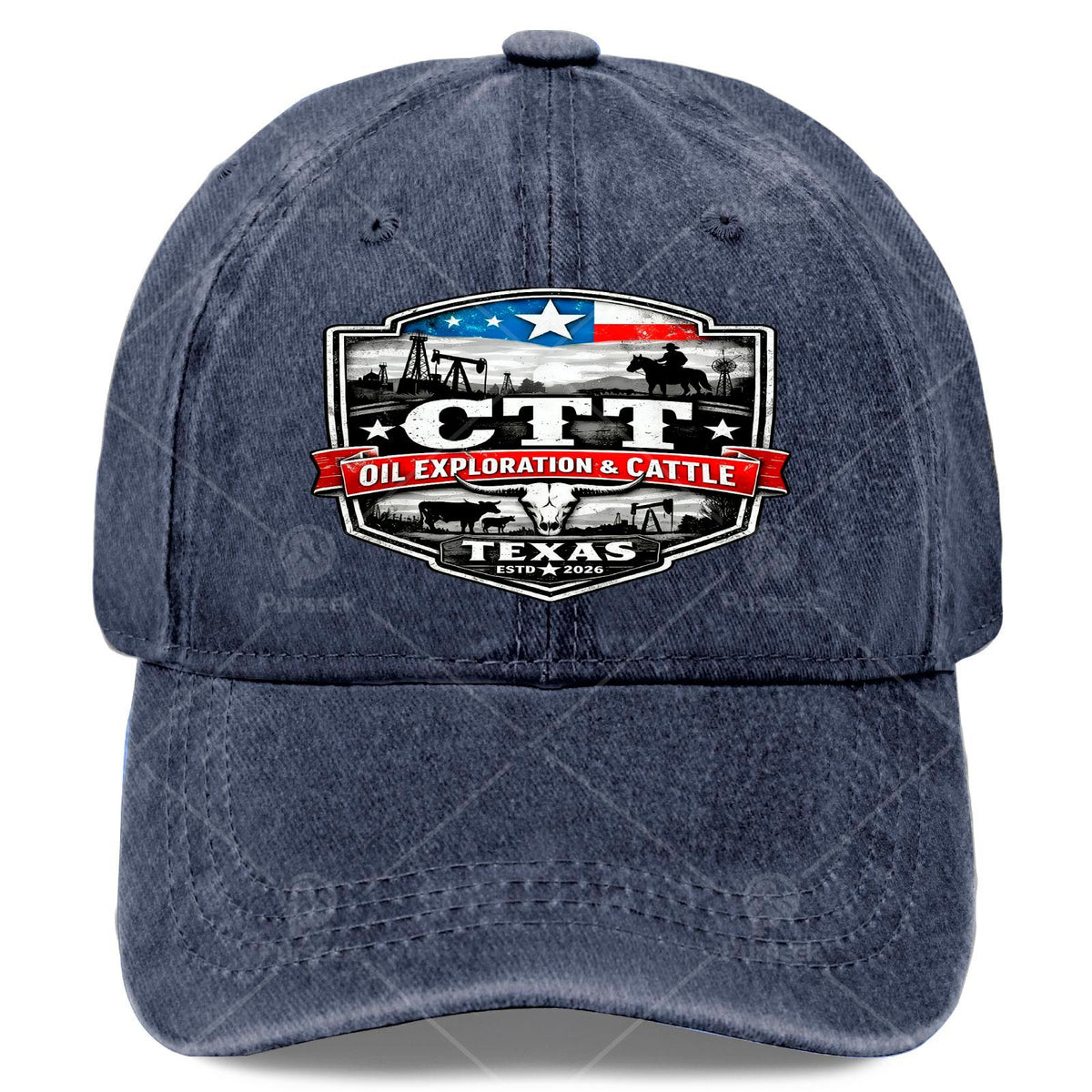 Unisex Soft Baseball from The MTEX Landman Series Featuring The CTT Oil Exploration Cattle Badge