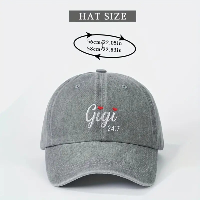 1pc GIGI Washable Baseball Cap, Unisex Trucker Hat, Breathable And Adjustable Golf Cap, Women'S Summer Fashion Curved Brim Cap, Unisex Y2K Couple Style