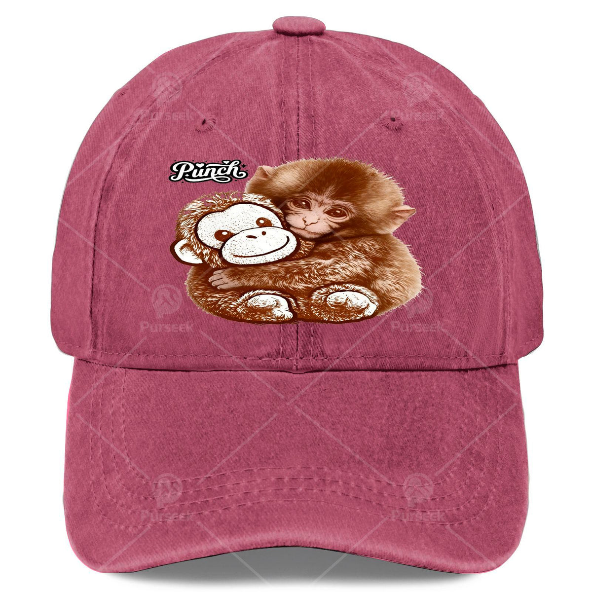 Stay Strong with This Stylish Monkey Wearing a Plush Orangutan Baseball Cap, Suitable for Everyone