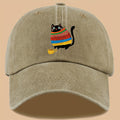 70 Lightweight Breathable 1pc Cat Print Trucker Hat - Vintage Washed Baseball Cap with Adjustable Strap, Unisex Outdoor Sun Hat | Ideal for Vacation, Hiking, Birthday Gifts