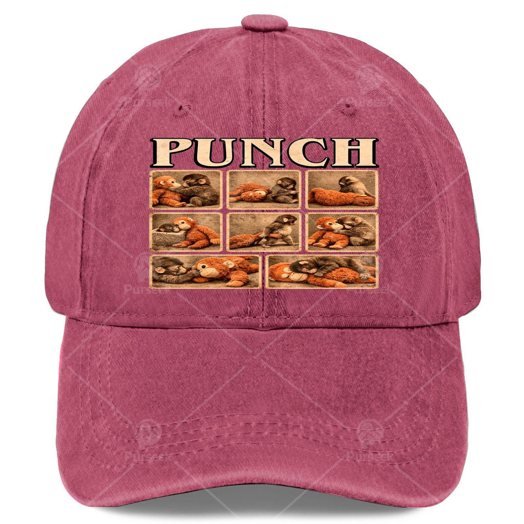 Vintage Monkey Print Baseball Cap with Iconic Moki Monkey Face - Lightweight Adjustable Hat Suitable for Themed Parties, Christmas Gifts, 4th of, Events & Casual Attire - Unisex for Men & Women, Machine Washable Moki
