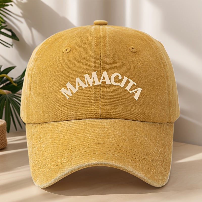 MAMACITA Print Baseball Cap Classic Washed Distressed Vintage Duckbill Hat Soft Comfortable Sweat-Absorbing Breathable Hat Outdoor Leisure Sports Hiking Camping Fishing Hat Individual Street Hip-Hop Hat