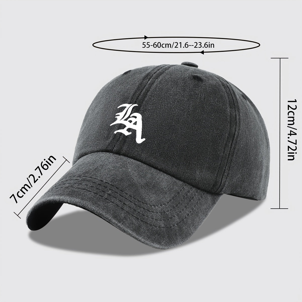 "LA" Printed Baseball Cap Dad Hat, Street Style Golf Cap Mom And Dad Matching, Breathable Comfortable Unisex Design, Workwear Style Trucker Hat, Urban Series Hat Suitable for Parties, Driving, Hip-Hop, Skateboarding, Cycling, Sports, Fitness