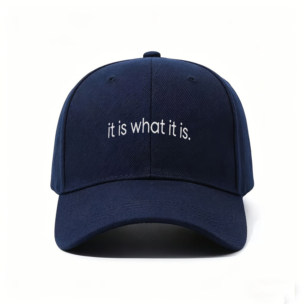 A Neutral Style "Let It Be" Baseball Cap, Adjustable Flat-brim Cap with a Simple and Calm Quote, Is an Excellent Gift for Those Who Appreciate a Leisurely, No-nonsense Atmosphere. It's a Casual and Easy-to-understand Statement Cap, Perfect for Lazy D